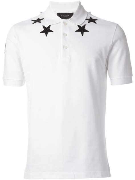 givenchy poloshirt white star on breast|givenchy hoodie for men.